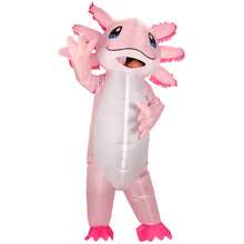 1pc Pink Axolotl Inflatable Costume - Unisex Full Body Heart Themed Fancy Dress, Suitable For Halloween, Carnival, Christmas And Various Event Parties - Pink Salamander - View 1