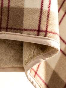 1pc Cozy Plush Wearable Blanket, Checkered Pattern Wearable Blanket Shawl (With Buttons), Super Soft Sleeveless, Vintage Style, Machine Washable, Warm & Comfortable