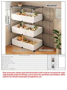 Hamster Cage, Luxury Large Villa Style Cage With Golden Wire Branches For Home Use, Chicken Raising And Observation