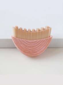 1支粉色淋巴轮廓刷 - 淋巴面部按摩刷，眼部和颈部护理刷，可用于化妆时修饰脸型、塑造面部线条，是一款专业的面部轮廓和护理工具 - 彩色 - 查看 3