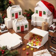 Tomnk 48 Pack White Party Favor Treat Boxes, Candy Boxes, Gable Gift Boxes With Handles For Birthday, Wedding, Mother's Day - 白色 - 查看 5
