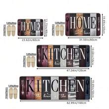 1pc Classic Dark-Color Wood Grain Kitchen Mat, High-Rebound Memory Foam Absorbent Anti-Slip Floor Mat For Kitchen, Bathroom, Hallway, Entrance, Dining Room And Other Home Decor - Flannel Floor Mats, Living Room Rugs, Bedroom Rugs, Washable Rugs, Shag Rugs, Cozy Rugs, Soft On Feet, Home Decor Rugs, Adds Warmth, Stylish Rugs, Valentine's Day Decor, Valentines Decor - Welcome Mats, Entrance Mats, Outdoor Doormats, Absorbent Mats, Keeps Dirt Out, Front Door Mat, Cute Doormats, Easy Clean Mats, Kitchen Mats For Floor, Kitchen Rugs, Kitchen Deccor - 彩色 - 查看 2