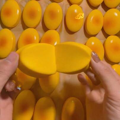 Ultra-Soft & Moist Cheese Cupcake Themed Slow Rebound Squishy, Stress Relief & Anxiety Relief Fidget Accessory, Perfect Gift, Birthday Gift, Ideal Gift, Surprise Gift, Holiday Gift, Seasonal Gift