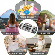 Mantas de picnic para exteriores, impermeables, grandes, tapete de playa, sin arena, plegable, con correa de transporte, manta de camping portátil, manta de parque para césped parque, senderismo, - a - Ver 4