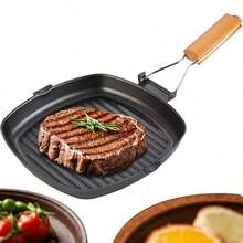 Cooking Frying Pan Non Stick Compact Folding Handle Outdoor Carp Fishing Camping - Black - View 2