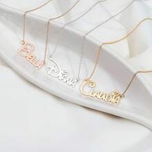 1 Piece Of Personalized First Letter Necklace For Women - Elegant Cursive Engraving Custom Name Jewelry, Exquisite Gold Tone Chain, Simple Daily Wear, Perfect Gift For Mother's Day, Custom Necklace, Elegant Accessories - Multicolor 3 - View 8