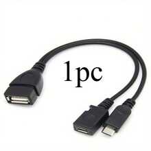 2-In-1 OTG USB To Micro USB Splitter Adapter Compatible With Fire Stick 4K/Fire TV, Android Phones/Tablets, Durable Tech Accessory - Black - View 7