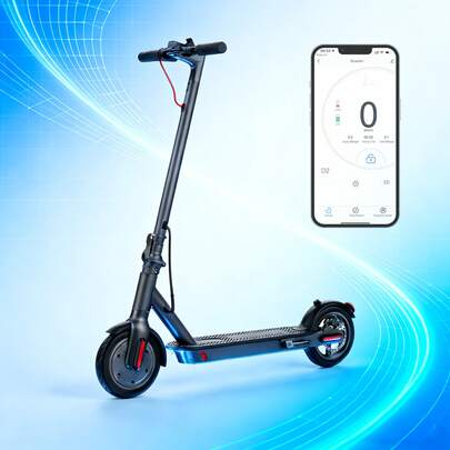 350W Adult Electric Folding Scooter, Equipped With A 36V/10Ah Battery And 8.5-Inch Puncture-Proof Tires. It Boasts A Maximum Speed Of 25 Km/H And A Cruising Range Of 22 Miles, With A Maximum Load Capacity Of 120 Kg. Featured With APP Control Function, It Is Suitable For Users Aged 15 To 65 And Makes An Ideal Gift For Birthdays Or Festivals.