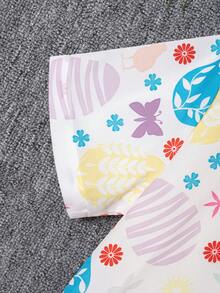 男童复活节可爱彩蛋印花短袖衬衫，休闲舒适，活泼可爱，适合派对、户外活动、日常穿着、节日和假期穿着。 - 彩色 - 查看 6