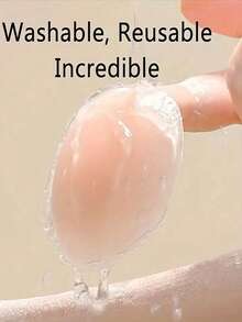 5对隐形硅胶乳贴，无背带，无肩带，可重复使用，适用于文胸、连衣裙、派对等场合。 - 彩色 - 查看 4