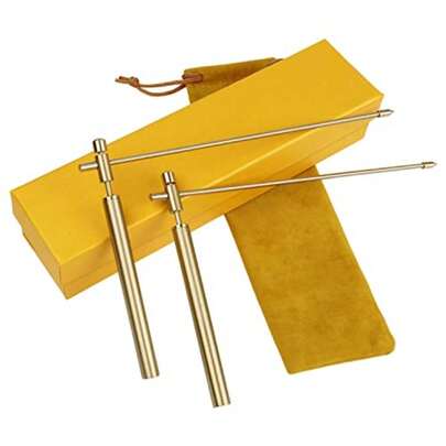 99.9 Copper Dowsing Rods 2PCS Divining Rods Solid Copper And Brass With Gift Box And Bag - Detect Gold Water Ghost Hunting Locating Lost Items Yes/No Questions