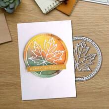Creative Leaves And Circles Cutting Dies, DIY Scrapbooking Album And Embossing Stencil, Greeting Card Making Tool, Card Paper Cutting Crafts ,Gift Card Making Template Die Cuts. - Silver - View 3