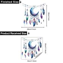 1pc Galaxy Moon Feather Dreamcatcher 3D Wall Sticker, Waterproof & Oil-Proof PVC Wall Decal, Suitable For Ramadan, Bedroom, Kitchen, Living Room - Multicolor - View 4