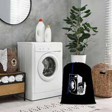 1pc Heavy Duty Laundry Bag | Reusable Toy & Clothing Storage, Compact, Black, Laundry Basket, Wash Bag