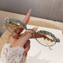 Fashionable, Simple, And Elegant Oval Small-Frame  For Street Photography And Sun Protection - Silver Gray - View 4