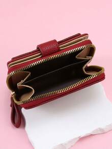 Wavhen Classic Short Clutch Wallet, Versatile Women's Lightweight Zipper Wallet, Tri-Fold Card Coin Purse Multi-Function Coin Pouch - Multicolor - View 5