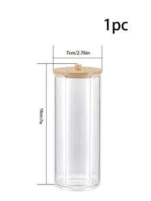 Bathroom Vanity Swab Storage Box, Transparent Plastic Medicine Container, Bathroom Accessory Set, Storage Box Organizer, Can Store Swabs, Balls, Pads, Dental Floss Picks, Etc. - Multicolor - View 18