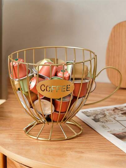 2pcs European Style Snack & Candy Storage Rack, Coffee Shop Home Capsule Coffee Holder, Grid Display Shelf, Capsule Coffee Storage Box