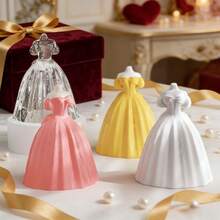 3D立体优雅婚纱造型硅胶树脂模具 - DIY树脂/蜡烛工艺工具，适用于情人节、结婚纪念日、圣诞节和新年浪漫家居装饰及精致手工礼品 - 抹胸婚紗模具 - 查看 6