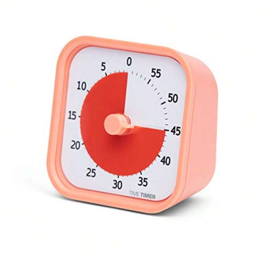 JCH-Time Timer Home MOD - 60 Minute Visual Timer Home Edition - For Homeschool Supplies Study Tool Timer for Desk Office Desk and Meetings with Silent Operation Cotton Ball White - Naranja Dreamsicle - Ver 1
