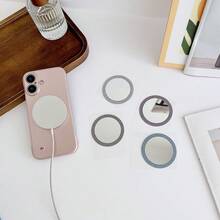 1 pezzo Bobina magnetica senza fili lucida con anello magnetico e specchio, design ultra sottile, adatto per il trucco, compatibile con anello magnetico - Anello magnetico, compatibile con custodia protettiva per ricarica senza fili magnetica, adatto per iPhone 17/16/15/14/13/12 Pro Max, Galaxy e accessori Android - Multicolore - Visualizzare 5