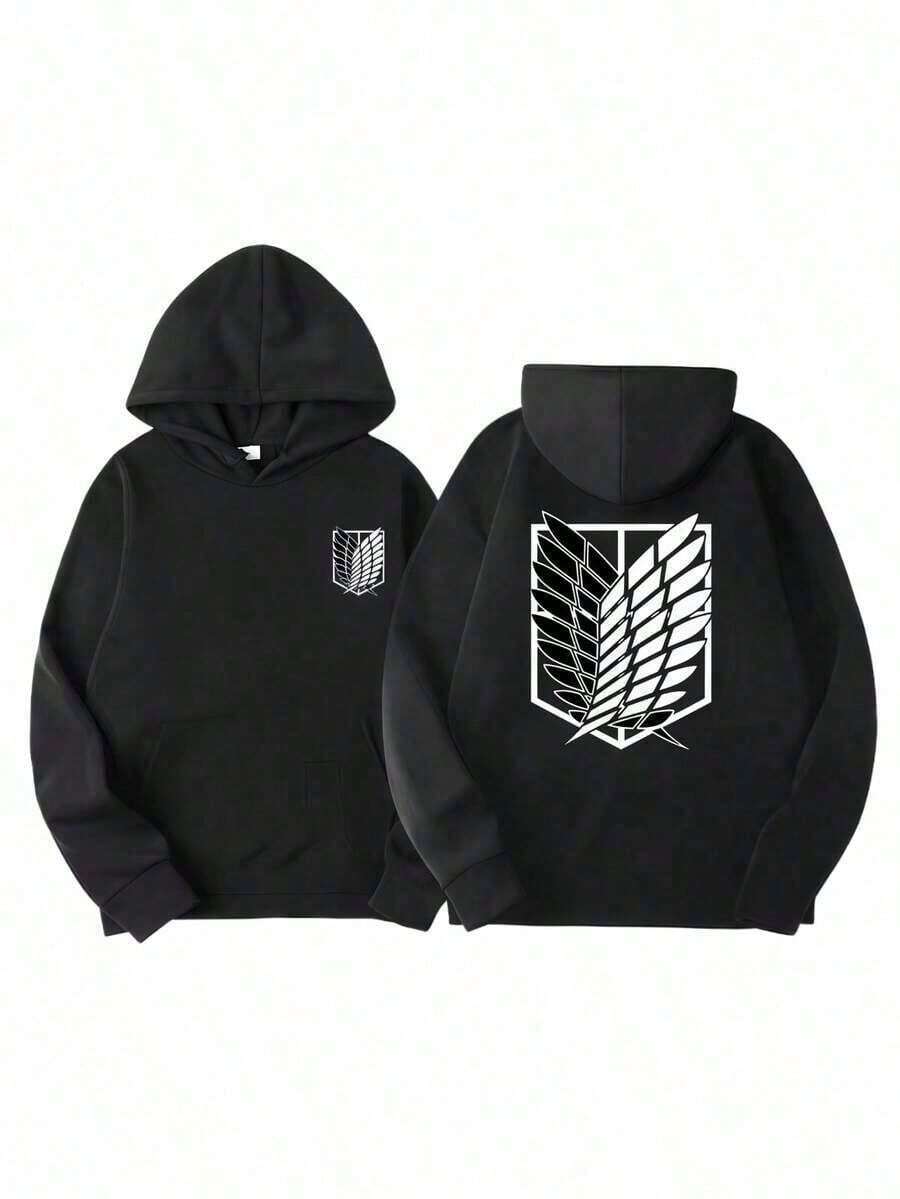 New Attacks Ons Titans Men's Hoodie Anime Hoodies Men Women Streetwear Pullover Harajuku Hoodies Sweatshirt Clothes Male Sportswear Essentials Hoodie Hoodie Women Sweatshirts Women Hoodies Men's Hoodie Sweatshirts Men Essentials Fear - Black - View 1