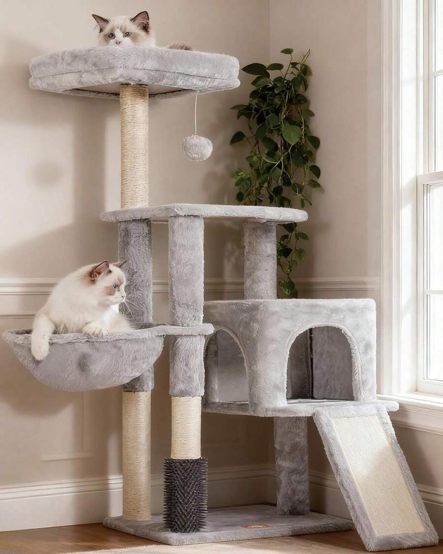 Árboles y casas para gatos - Gris Claro - Ver 1