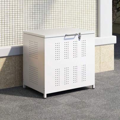 "屋外ゴミ収納庫 ゴミ箱 屋外 ゴミ収集ボックス ごみ集積所 大容量 カラスよけ 野良猫対策 ゴミ荒らし防止 庭用可能 容量160L ホワイト  "