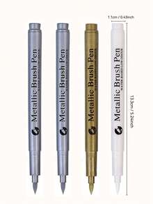 3-12 pezzi/set Pennarelli permanenti metallici, bianco/oro/argento, pennarelli a base di olio impermeabili per rocce, tazze, ceramiche, vetro, forniture per pittura fai-da-te