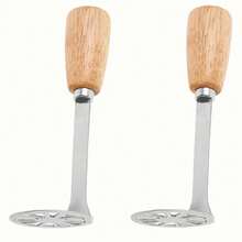 1/2pcs Stainless Steel Potato Masher, Sturdy Material, Easy To Make Mashed Potatoes - Multicolor - View 1