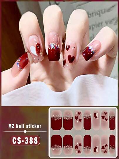 1 Sheet Colorful Creative Floral Pattern Nail Polish Stickers, Long-Lasting Self-Adhesive Nail Art Decals, Summer Nail Stickers, DIY Nail Decoration