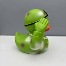 1pc Resin Crafted Saluting Duck Figurine, Suitable As Home, Office Desk, Or Display Window Decoration Gift - Multicolor - View 6