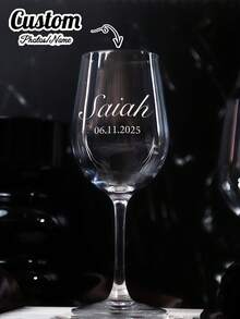 Customizable Wine Glass, Personalized Wedding Glass, Photo & Text Customized, High Borosilicate Glass, Stemmed Highball Glass, White Wine Glass, Red Wine Glass, Face & Name Customized Cup, Bridesmaid Groomsmen Gifts, Wedding Party Essentials - Multicolor - View 5