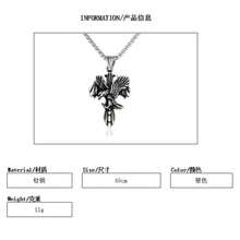 1pc Fashionable Hip-Hop Style Dragon & Eagle Pendant Titanium Steel Necklace, Suitable For Men And Women, Daily Wear And Parties - Eagle - View 4