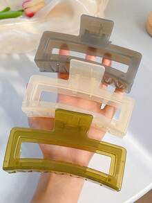 1-3pcs Rectangular Hair Clips, Dopamine Claw Hair Clips, Hair Clips, Hair Claws, Hair Catching Clips, School Supplies, Women's Holiday Outfit Hair Accessories For Autumn/Winter Elegant Claw Clip - Multicolor - View 5