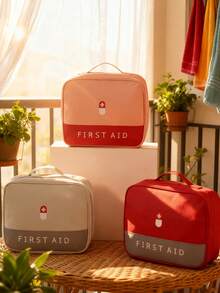 1pc Outdoor Travel Office Carry Large Capacity First Aid Kit, Storage Bag, Portable Medicine Box, Medicine And Pill Storage Container With Pill Pattern, Medicine Bag, Zipper Bag, Y2K Aesthetic Box, Storage Box, Cosmetic Travel Bag, Toiletry Box, Multifunctional Bag, Gift