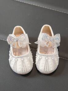 Zapatos planos para niñas, estilo princesa con decoración de rhinestones para niñas pequeñas, para primavera/otoño - Plateado - Ver 13