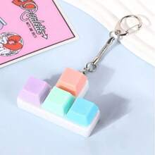 1 Creative Stress Relieving Mechanical Keychain, Keyboard Keychain Stress Relieving Finger Button Adult Gift Release Stress, Car Keychain, Finger Pressing Keychain, Calming Keychain, Focused Relaxation Unlock Keychain Birthday Gift Party Gift Festival Gift - Multicolor - View 9