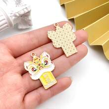 5/6件珐琅吊坠 - 吉祥舞狮系列，中国新年DIY饰品！ - 新年醒獅 - 查看 12