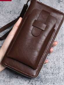 Ví dài tùy chỉnh, ví cầm tay, ví đựng nhiều thẻ, ví đựng thẻ tín dụng, ví đựng tiền xu, túi đựng điện thoại đa năng thời trang dung lượng lớn có khóa kéo. - Nhiều màu - Xem 11