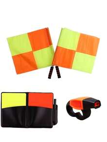 一套专业足球裁判装备 - 红黄牌、哨子、边线旗、足球训练及比赛用具 - 彩色 - 查看 13