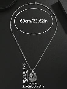 1pc Vintage Wing Pendant Necklace, Fashionable & Unique, Suitable For Men's Daily Wear And Gift