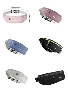 Unisex Sports Waist Bag, Suitable For Running, Outdoor Hiking, Fitness And Night Running, Can Fit Smartphone. Reflective Strips Design For Convenient Night Running. - Pink - View 9