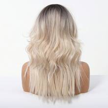 20inch Ombre Blonde Wavy Bob Wig For Women - Shoulder Length, Middle Part, Heat Resistant Synthetic Fiber, Natural Looking, Blonde Wig,Dopamine Style,Beauty Holiday Essentials,Musthave For Beginners,High Quality,Wigs For Women, And Versatile,Versatile For Daily & Party&Cosplay&Festival&Music Festival Parties Use ,Elegant Style , Fashion Must-Haves - Blonde Ombre - View 5