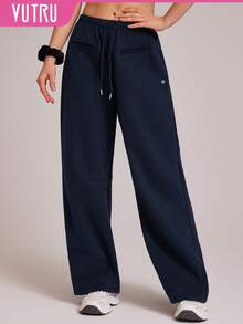 VUTRU Drawstring Loose Casual Wide Leg Straight Pants, For Running And Daily Wear