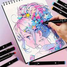 30 Dual Tip Art Markers Colored Permanent Drawing Highlight Illustration Sketch Design Supplies For Adults, Artists, Office, School Back To School. - 30 màu/bộ - Xem 4