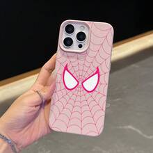 1 Piece, Simple And Stylish Pink Phone Case With Spider Web Pattern, Suitable For IPhone 11,12,13,14,17,11 Pro Max,12 Pro Max,13 Pro Max,14 Pro Max,15 Pro Max,16 Pro Max/17 Pro Max/S22/S22PLUS/S23/S23PLUS/S24/S24PLUS/S25/S25PLUS/S25ULTRA Model. Suitable As A Gift For Family And Friends, Suitable For Occasions Such As Birthdays, Spring Festival, Holidays, Valentine's Day, Etc., It Is A Fashionable Choice. - 米色 - 查看 9