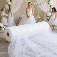 1 Set Of 2 Sheer Voile Backdrop Curtains, 100% Polyester White Curtain Panels 5.2ft X 9.8ft, Suitable For Weddings, Birthdays, Anniversaries, And Various Occasions - Multicolor - View 4
