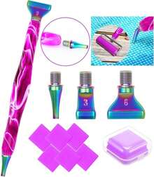 Diamond Art Tools Diamond Painting Accessories Kits With Screw Metal Tip Diamond Painting Pen Drill Bead Dot Pens For Art Craft Nail No Longer Loose (Purple Pen Color 3) - ColorI - 查看 1