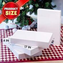 JOYIN - 12 Cajas de Regalo de Cartn Blanco de 43 x 28 x 6 cm con Papel de Seda y Tapas para Fiestas de Navidad y Januc - como se muestra en la figura - Ver 6